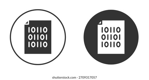 Icono binario de archivo en estilo glifo para Diseño web. Iconos de UI UX