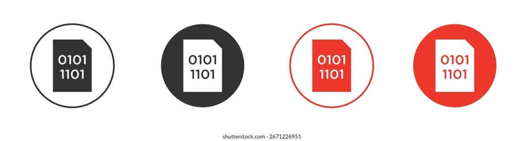 Arquivo Ícone binário para logotipo, símbolo de sinal de vetor para design