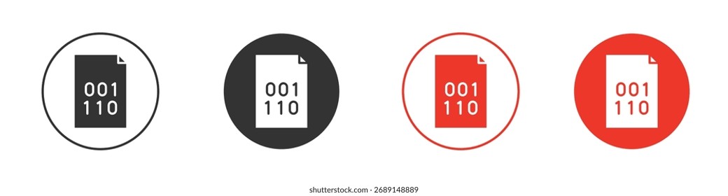 File Binary icon Logos. Flat Vector Icon Design Template