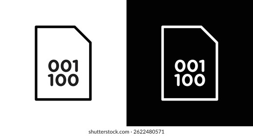 Arquivo Ícone binário forma gráfico simples clipart símbolo. linha fina contorno arte