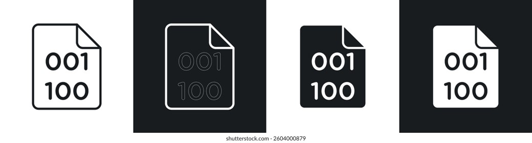 File Binary icon symbol collection on white background.