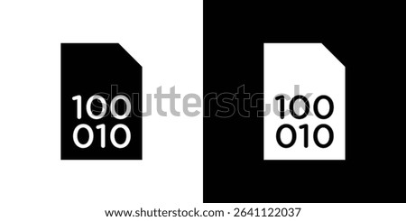 File Binary icon symbols. Vector illustration.