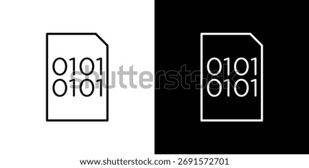 File Binary icon. Thin linear vectors pack