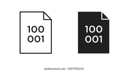 File Binary line icon vector set.