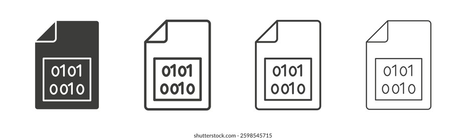 File Binary line icon vector illustration set.