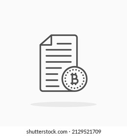 File bitcoin line icon. Editable stroke and pixel perfect. Can be used for digital product, presentation, print design and more.