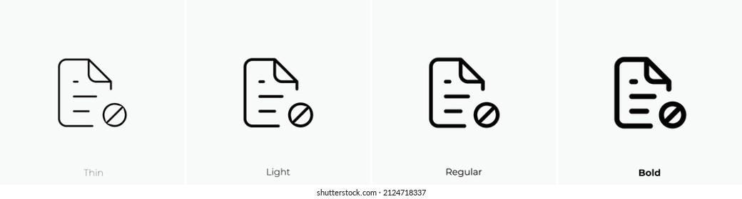 file block alt icon. Thin, Light Regular And Bold style design isolated on white background