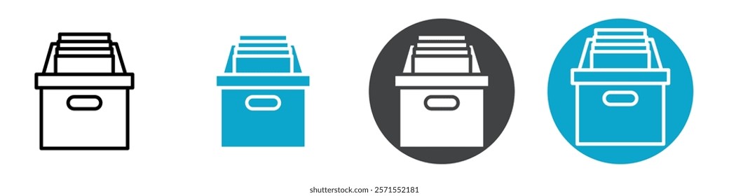 file box icon Vector illustration in black