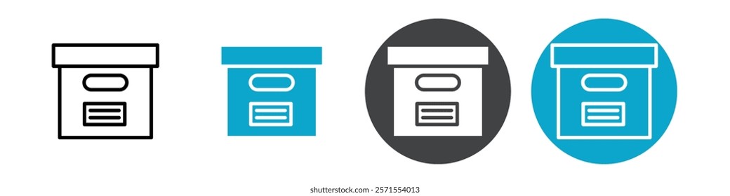 file box icon Vector illustration in black