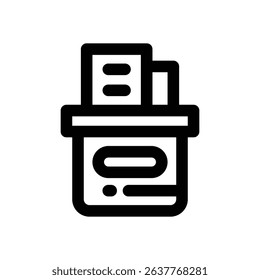 file box line icon. Clean and minimalist vector icon for websites, mobile apps, presentations, and logos. Fully scalable and customizable for any project.