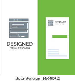 File, Browser, Computing, Code Grey Logo Design and Business Card Template. Vector Icon Template background