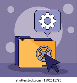 File bubble and cursor design, Document data archive storage organize business office and information theme Vector illustration