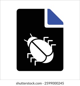 File Bug Icon Isolated On White Background