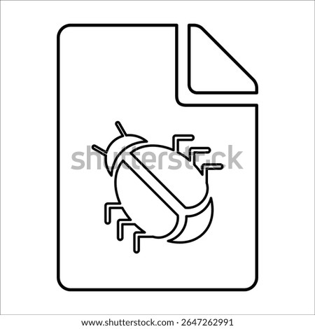 File Bug Icon, Line Vector graphics