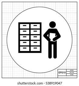 File Cabinet as Archive Concept Icon