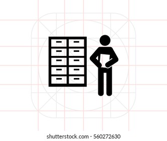 File Cabinet as Archive Concept Icon
