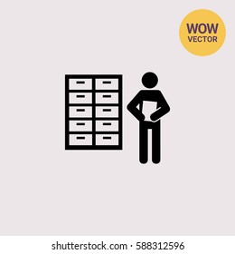 File Cabinet as Archive Concept Icon