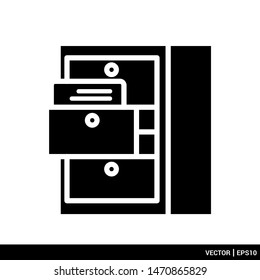 File cabinet archive icon vector illustration logo template. EPS 10