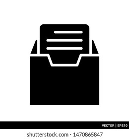 File cabinet archive icon vector illustration logo template. EPS 10