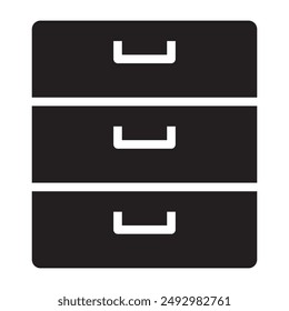 Icono de archivador negro. Ilustración vectorial.