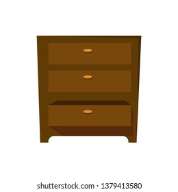 File cabinet. Boxes for papers, archive, furniture. Office attributes concept. Vector illustration can be used for topics like storage, paperwork, interior
