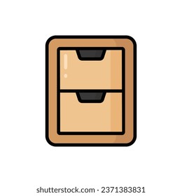 File Cabinet Cartoon Vector Icon Illustration. Furniture Icon Concept Isolated Premium Vector. Flat Cartoon Style