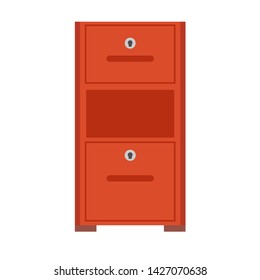 File cabinet drawer archive vector icon. Business document storage office folder datum. Catalog furniture box