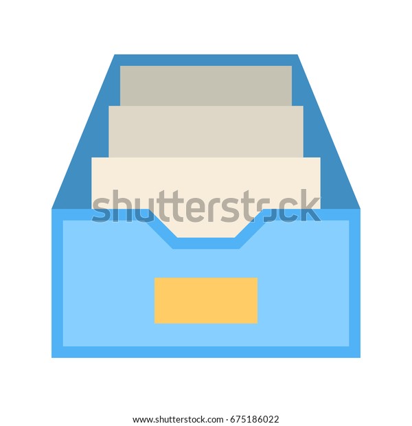 File Cabinet Flat Vector Icon Flat Stock Vector Royalty Free 675186022