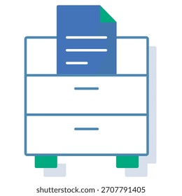 Ícone Arquivo Gabinete, Gabinete de arquivo de documento, Unidade de armazenamento de escritório, Gaveta de arquivamento, Organizador de registros, vetor
