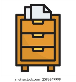 File Cabinet Icon Element For Design