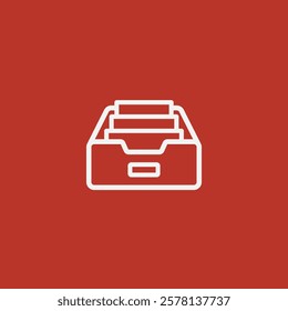 File cabinet icon flat vector design