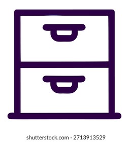 Ícone do gabinete de arquivo. Uma ilustração vetorial linear do gabinete de arquivo isolado em fundo branco.