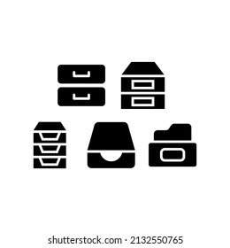 Icono del archivador Juego de símbolos del vector Ilustración de diseño