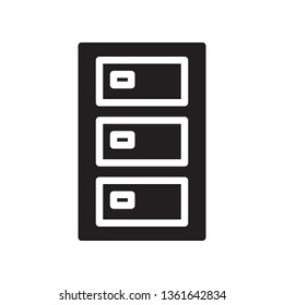 File cabinet icon in trendy glyph style design. Vector graphic illustration. File Cabinet icon for website design, logo, and ui. Vector file. Pixel perfect. EPS 10.