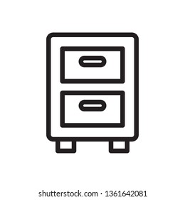 File cabinet icon in trendy outline style design. Vector graphic illustration. File Cabinet icon for website design, logo, and ui. Editable vector stroke.Pixel perfect. EPS 10.