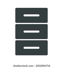 File Cabinet Icon Vector. Flaches Symbol einzeln auf weißem Hintergrund. Bearbeitbare EPS-Datei. Vektorgrafik.