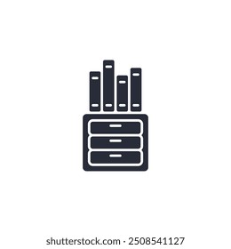 Ilustração do vetor do ícone do gabinete de arquivo. Símbolo de gabinete de arquivo isolado no plano de fundo branco