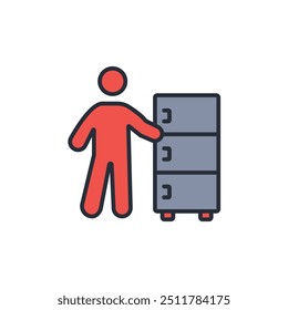 file cabinet icon. vector.Editable stroke.linear style sign for use web design,logo.Symbol illustration.