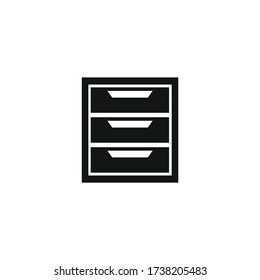 File cabinet icon.Drawer symbol.Documents cabinet and file archive storage box vector illustration. 