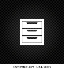 File cabinet icon.Drawer symbol.Documents cabinet and file archive storage box vector illustration. 