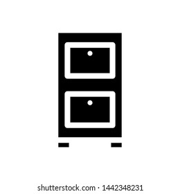 File cabinet icons , vector template illustration emblem isolated , business office save document, outline solid black background white