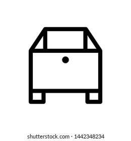 File cabinet icons , vector template illustration emblem isolated , business office save document, outline solid black background white