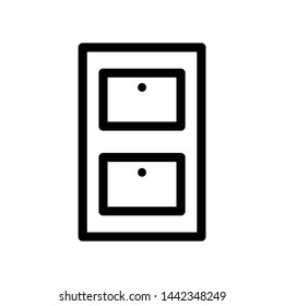 File cabinet icons , vector template illustration emblem isolated , business office save document, outline solid black background white