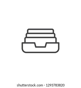 File cabinet line icon. linear style sign for mobile concept and web design. Archive document folder outline vector icon. Symbol, logo illustration. Pixel perfect vector graphics