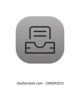 File Cabinet  - Line Vector Icon