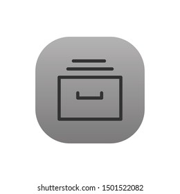 File Cabinet  - Line Vector Icon