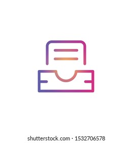 File Cabinet  - Line Vector Icon