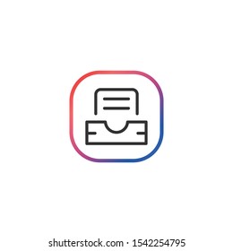 File Cabinet  - Line Vector Icon