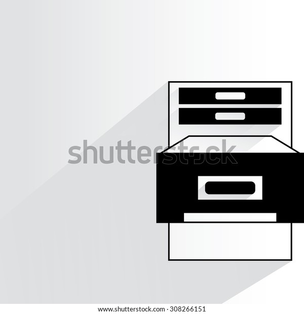 File Cabinet On White Background Flat Stock Vector Royalty Free 308266151