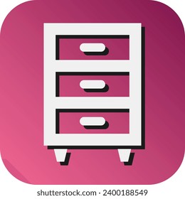 File Cabinet Vector Glyph Gradient Background Icon For Personal And Commercial Use.
